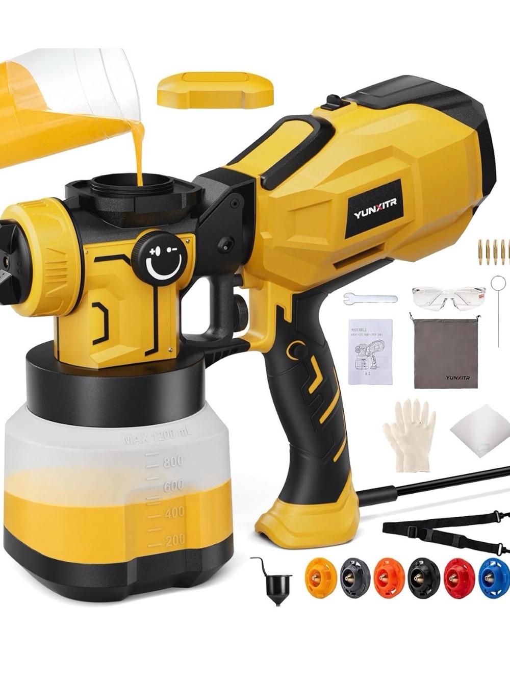HVLP Spray Gun Paint Sprayer With Nozzles 1200w Electric